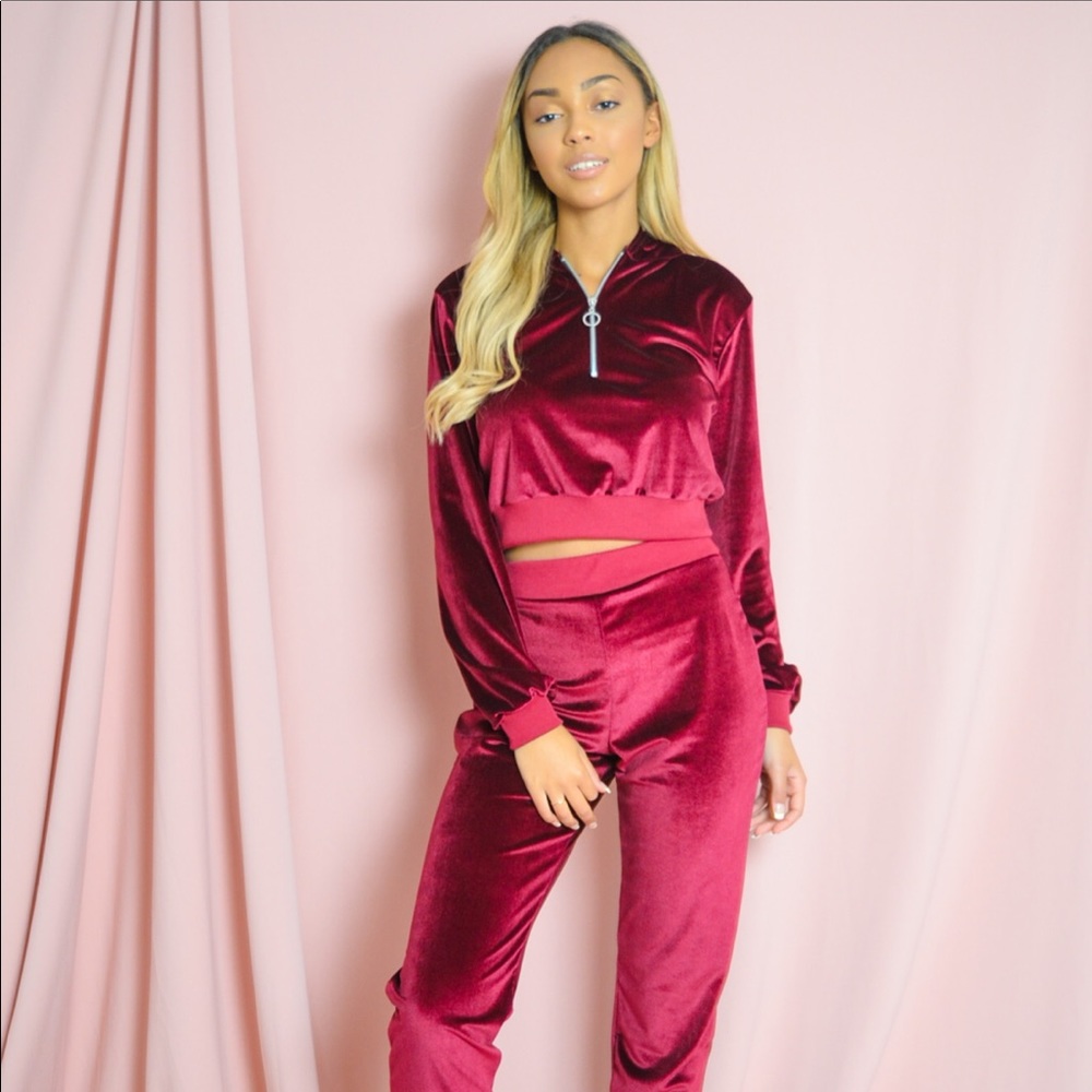Velour Zip Hoodie & Jogger Co-ord